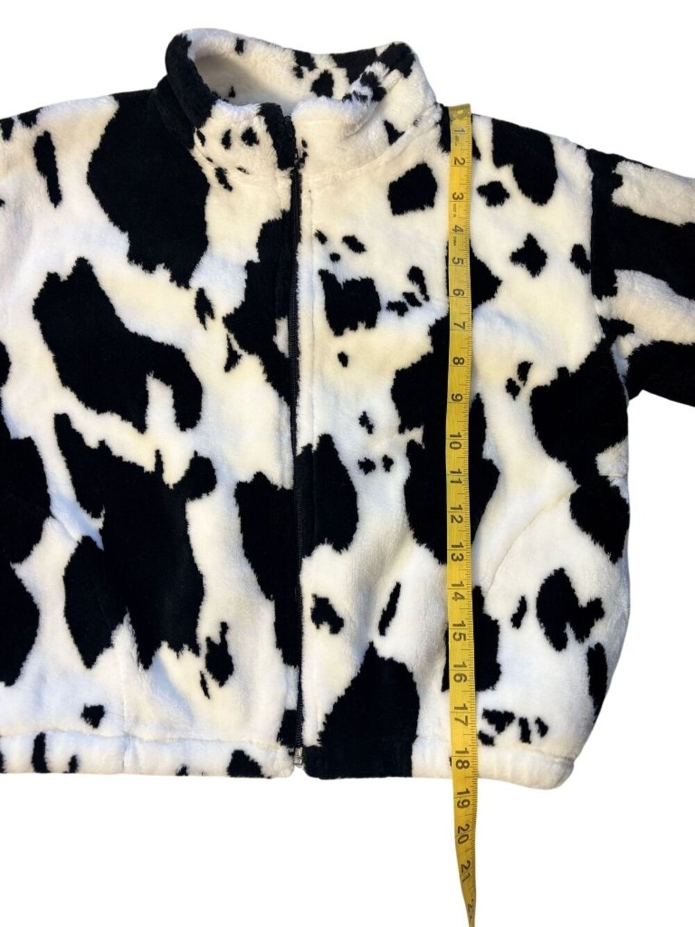 Black Mountain Outdoor Cow Print Fleece Jacket Youth XL Full Zip Warm Plush Soft - Picture 5 of 11